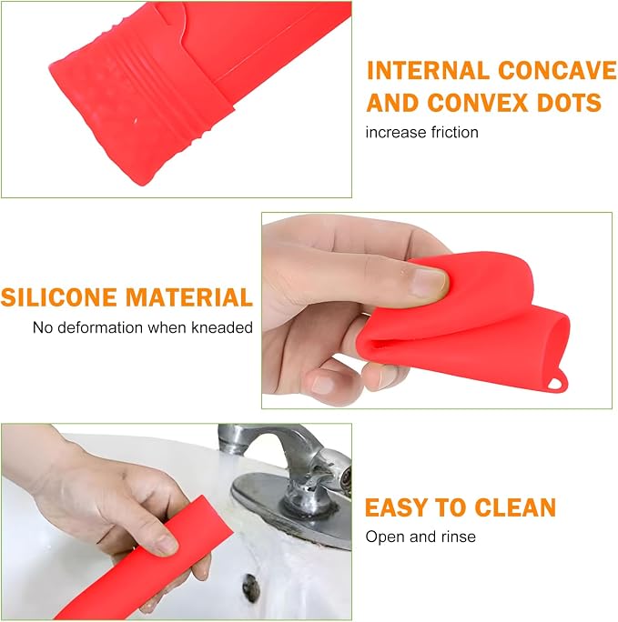 Silicone Garlic Peeler Tube- Garlic Roller Peeling Tube Tool Garlic Odorfree Peel Garlic Easy Roll Tube Useful Kitchen Gadgets (Red)
