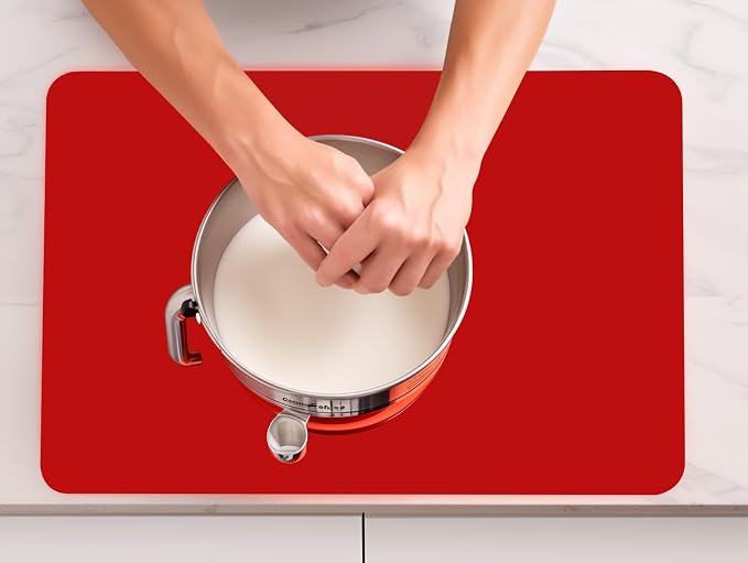 Red Silicone Mats for Kitchen Counter, 23.6" by 15.7" Multipurpose Mat, Counter Table Protector, Desk Saver Pad, Placemat Nonstick Nonskid Heat-Resistant Pad