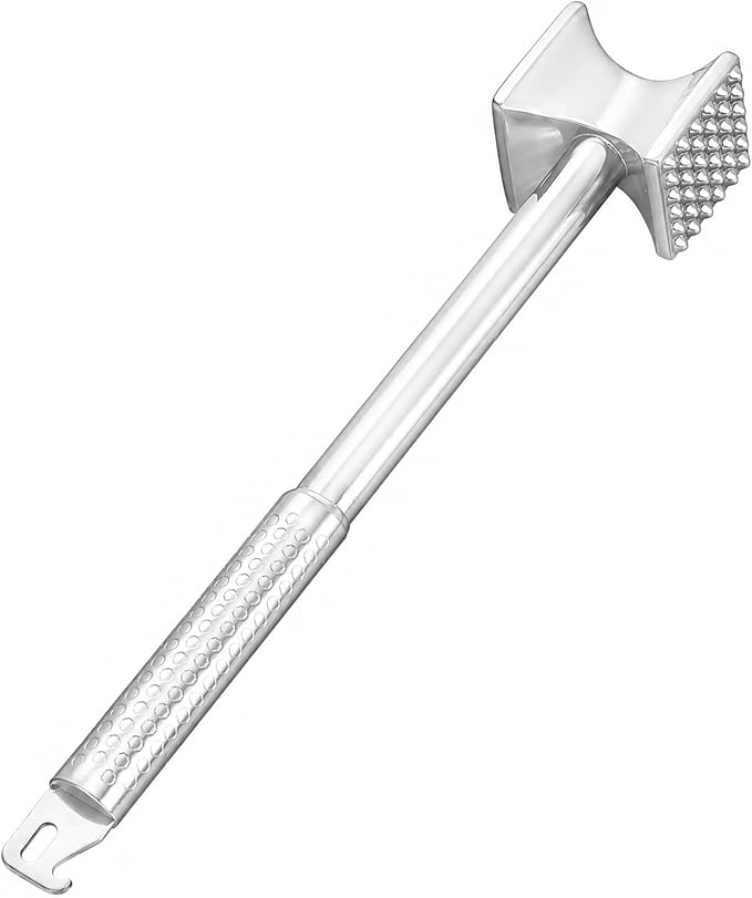 Dual-Sided Meat Tenderizer Mallet, Steak Pounder & Meat Flattener for Chicken, Beef, Veal & Seafood