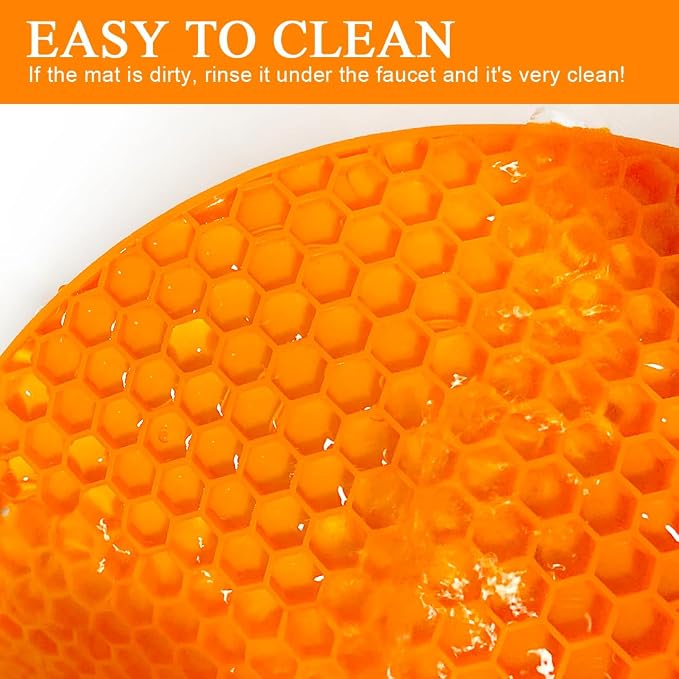 7-Inch Round Silicone Trivet Mats - 4-Pack Non-Slip Heat Resistant Hot Pads for Kitchen Countertops, Pots and Pans (Orange)