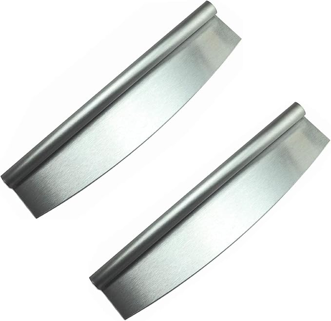 HUJI 14" Pizza Cutter Rocker Style Heavy Duty Knife Blade Non-Stick Sharp Stainless Steel Dishwasher Safe (2 Pack)