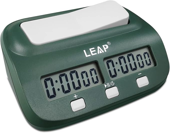 LEAP Digital Chess Clock Timer - I-GO and Chinese Chess with Bonus and Delayed Time Features (Blackish Green)