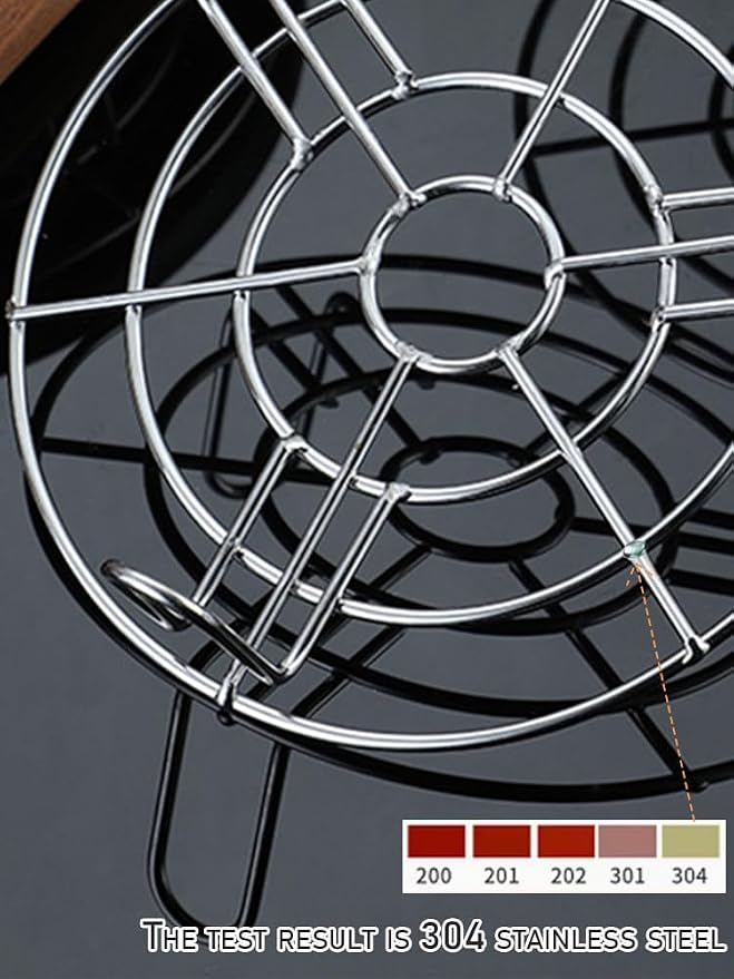 Round Cooling Rack for Steaming with Legs Dia 7.1" Heavy Duty Stainless Steel Steamer Rack Grilling Rack Canning Rack Cooling Rack for Baking Canning Cooking (Height 1.8",7.1"/18cm)