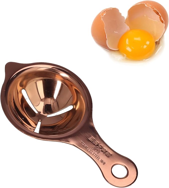 Stainless Steel Egg Separator Efficient Yolk White Divider for Baking Kitchen Gadget (Rose Gold)