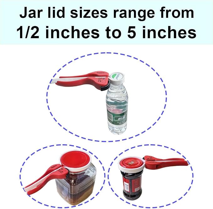 Arthritis-Friendly Jar & Bottle Opener for Tight Lids – Adjustable Silicone Belt Wrench Opens All Screw-Top Jars and Bottles, Self-Locking Grip for Weak Hands, Seniors & Kitchen Use (2 Pack)