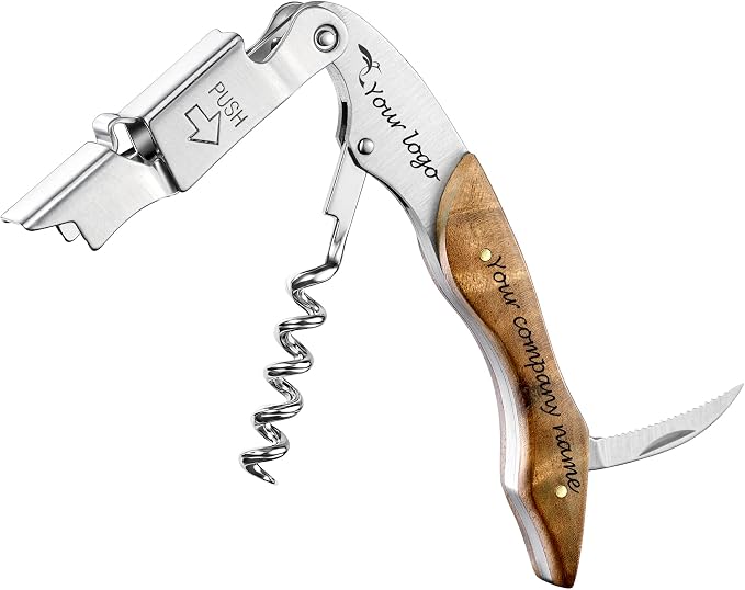 Fanery Sue Personalized Wine Opener - Custom Engraved Professional Corkscrews for Wine Bottles w/Foil Cutter and Cap Remover - Manual Wine Key