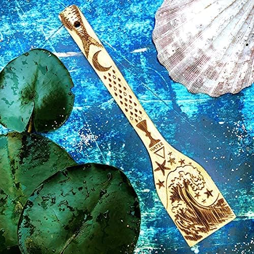 Kitchen Witch Utensils Set Laser Engraved 5 Elements Bamboo Large Cooking Utensils Set Cottagecore Kitchen Witch Gift Romantic Mothers Day Gifts