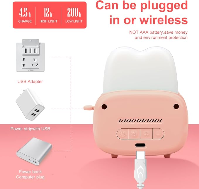 QANYI Timer Clock Night Light for Kids, Tiny Hand Size Portable LED Clock Lamp Kids Desktop Timer for Toothbrush, Learning, Exercise, Bathroom, Oven, Baking, Cooking, Table, Bedroom, Kitchen