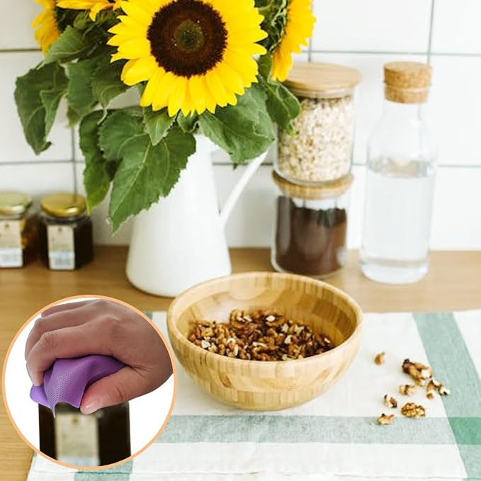 6 pcs Rubber Jar Opener Bottle Gripper | Non Slip Pad Multi-function Silicone Can Opener for Kitchen, Can Lids, Jars, Coasters, Heat-Resistant, Easy Clean, Durable