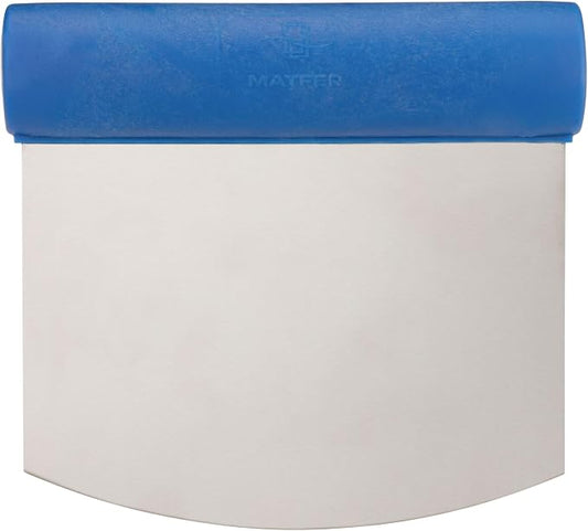 Matfer Bourgeat Stainless Steel Bench Scraper & Multi-Purpose Dough Cutter, Curved Edge, Flexible Edge