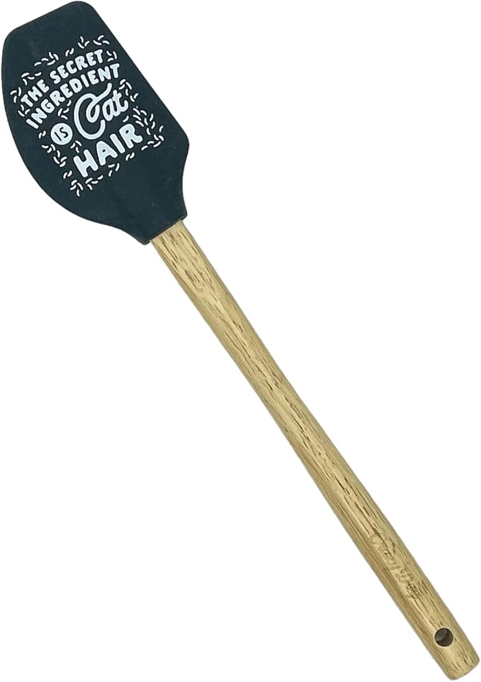 Spatula The Secret Ingredient Is Cat Hair Funny Pet Kitten Humor Unique | Kitchen Gear, Baking Tools, Funny Silicone Scraper Spatula, Graphic , Cool Cat, Sarcastic, Sturdy Wood, Novelty Spatulas for