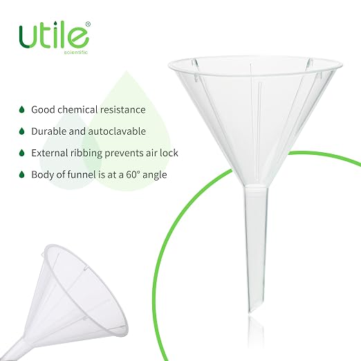 Utile 4pcs Plastic Analytical Funnel Set, PP material, Top Diameter 84mm, Small Funnel for Lab Bottles, Recreational Activities, 4512.0016.4