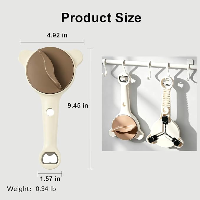 4-in-1 Adjustable Jar Opener for Seniors with Arthritis (Black)