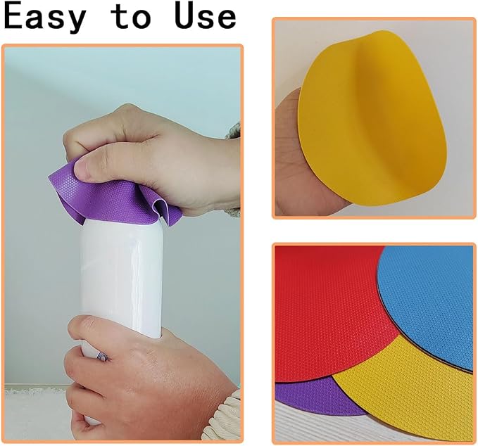6 pcs Rubber Jar Opener Bottle Gripper | Non Slip Pad Multi-function Silicone Can Opener for Kitchen, Can Lids, Jars, Coasters, Heat-Resistant, Easy Clean, Durable