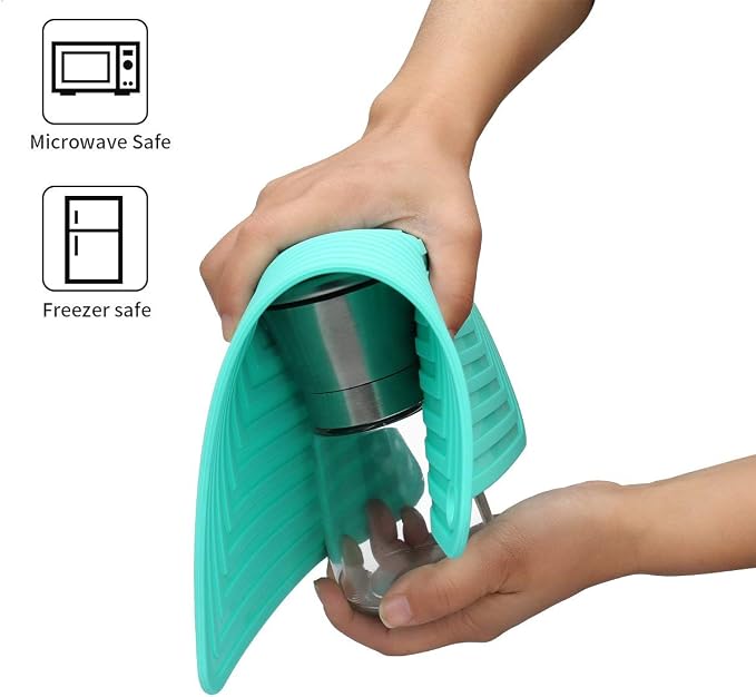 LogHog Large Silicone Trivet Mats for Hot Dishes/Pans, Heat Resistant Pot Holder, 9"x12" Non Slip Flexible Durable Pot Coaster Kitchen Table Mats Set of 2 (Teal)