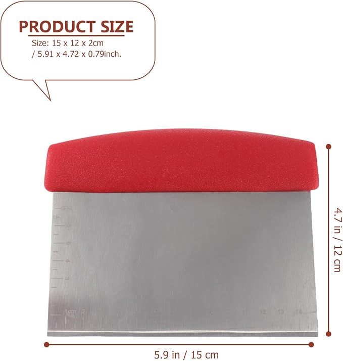 Zerodeko 2pcs Dough Chopper Scale Dough Scraper Kitchen Scraper Metal Bench Scraper Metal Dough Slicer Bakery Scraper Chef Pastry Silicon Spatula Cake Slicer Cutting Machine Stainless Steel