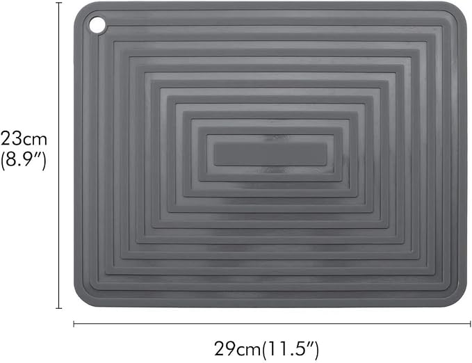 Large Silicone Trivet Mats for Hot Dishes/Pans, Heat Resistant Pot Holder, 9"x12" Non Slip Flexible Durable Pot Coaster Kitchen Table Mats Set of 2 (Dark Gray)