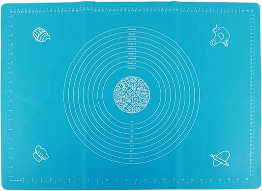 Non Stick Silicone Dough Mat, Silicone Non Stick Rolling Kneading Dough Pad Mat with Scales Kitchen Baking Accessories Silicone Pastry Mat for Baking (50 * 70cm)
