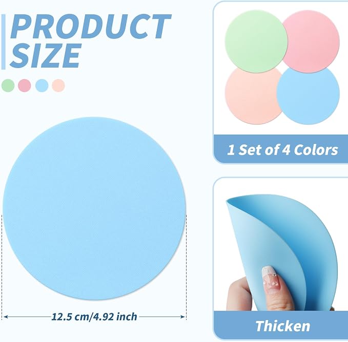 Imeepa 4PCS Rubber Jar Opener Gripper Pads for Seniors (4 Colors) | Non-Slip Rubber Grips Open Tight Jars Easily. Ideal for Arthritis, Weak Hands. 4-Piece Set, Versatile For Bottles & Cans