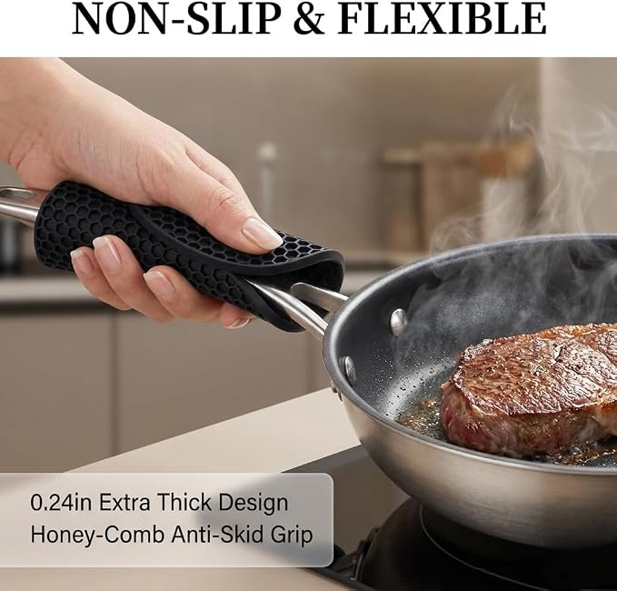 4 Pack Silicone Trivets for Hot Dishes | Heat-Resistant Non-Slip Hot Pads for Kitchen Countertops and Tables, Food-Grade Thick Silicone Mats (7.1x7.1in)