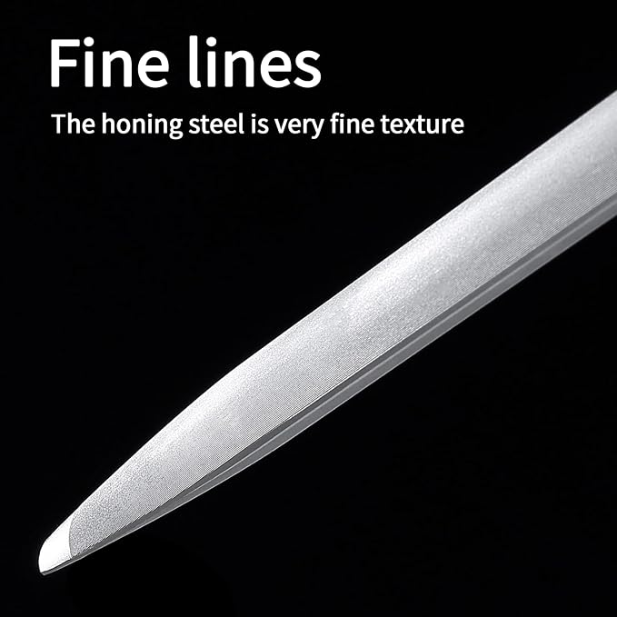 Sharpening Steel 10 inch Professional Knife Sharpener Honing Rod, Fine Lines, High hardness, Flat Knife Honing Steel