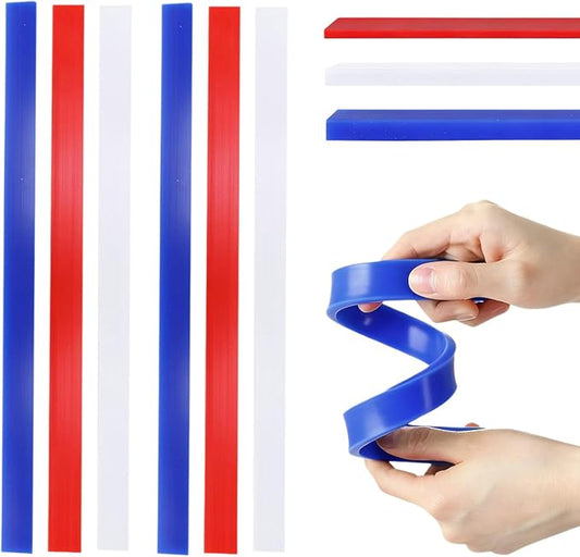 6PCS Silicone Rolling Pin Guides, 15in Length 2mm 4mm 6mm Thickness Rolling Pin Guide Silicone Measuring Dough Strip Dough Leveler Sticks for Precision Baking