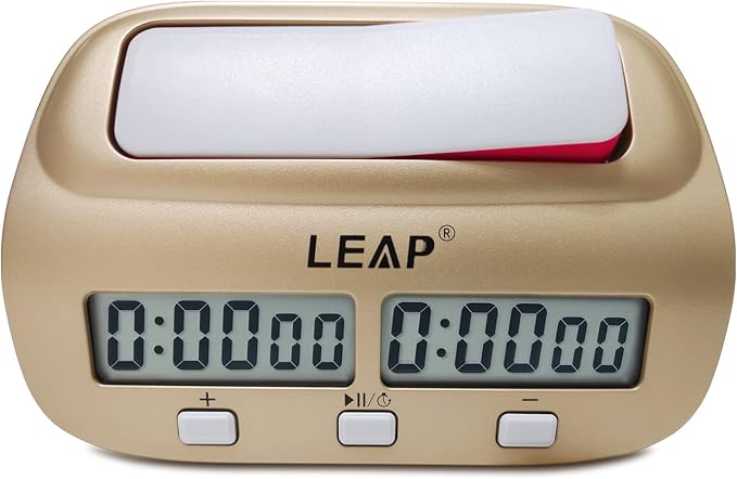LEAP Digital Chess Clock - Professional Timer with Alarm Function, Golden