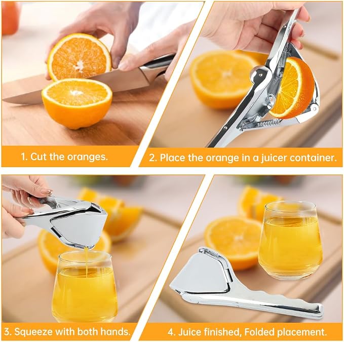 Stainless Steel Lemon Juicer, Manual Lemon Squeezer Handheld Citrus Squeezer Juice Extractor for Citrus Lime Orange