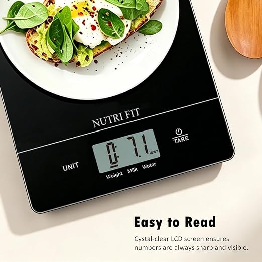 Digital Food Scale Kitchen Scales Grams and Ounces for Weight Loss Baking Cooking of NUTRI FIT, Max 11lb 1g Increment, Ultra-Thin Size and Hang to Wall