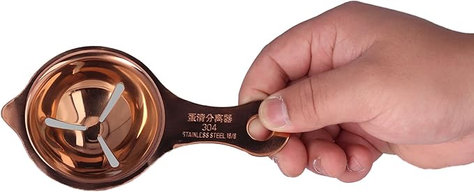 Stainless Steel Egg Separator Efficient Yolk White Divider for Baking Kitchen Gadget (Rose Gold)