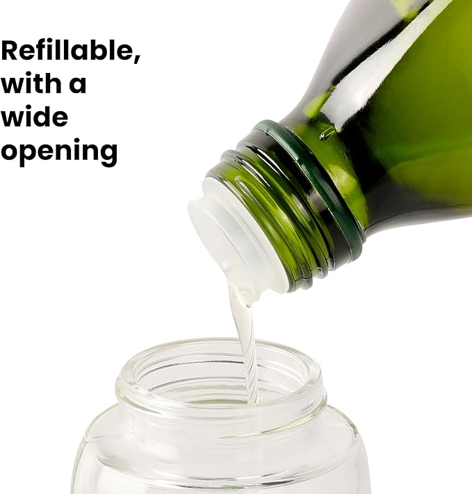 Mistifi Oil Sprayer for Cooking, 150ml Glass Olive Oil Sprayer, Fine Mist Spray Bottle for Air Fryer, Nonstick Frying, Salad, BBQ, Refillable Kitchen Oil Spray (PS88704)
