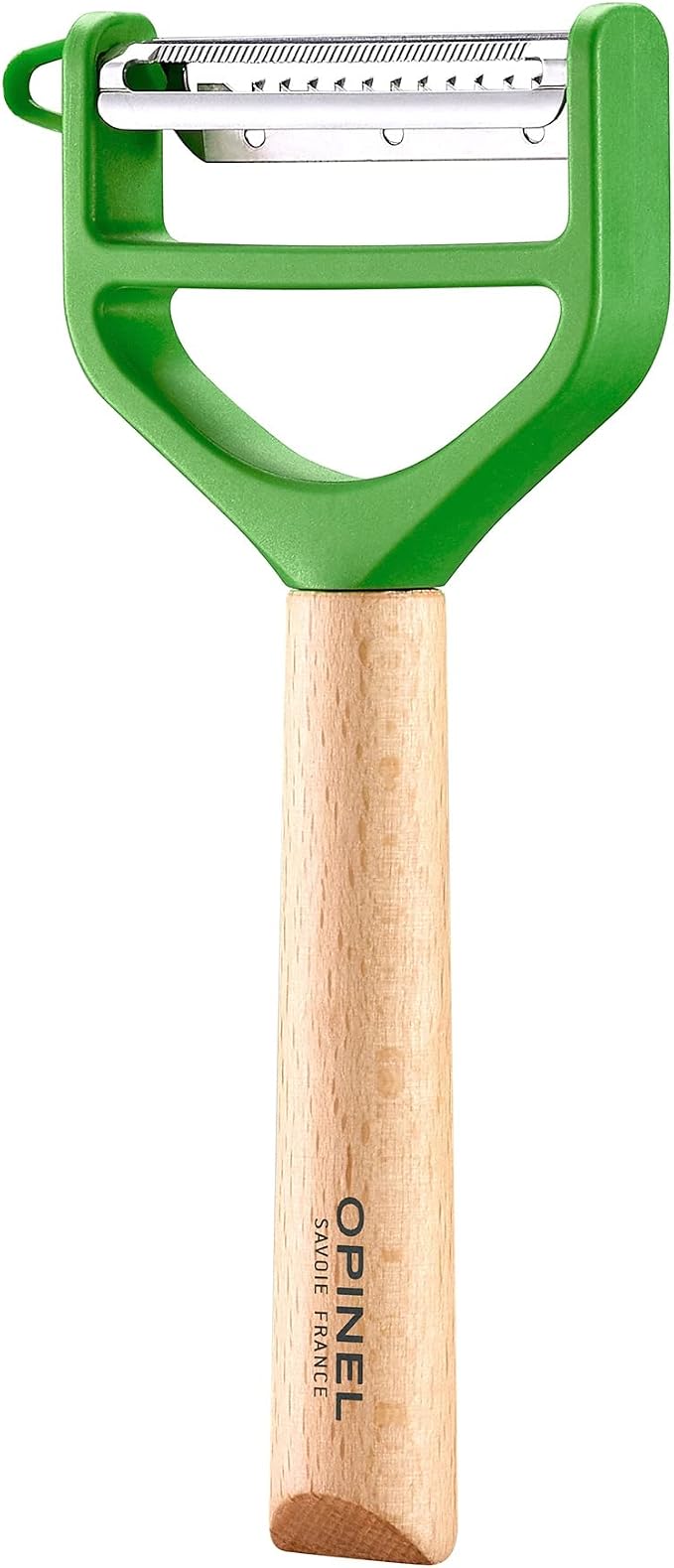 Opinel T-Duo Wood Handle, Y-Shaped Vegetable Peeler (Green)