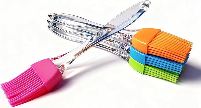 Pastry Brush,4 Packs Basting Brush for Cooking | Heat Resistant Silicone Brush for Kitchen BBQ Grill Barbecue Baking