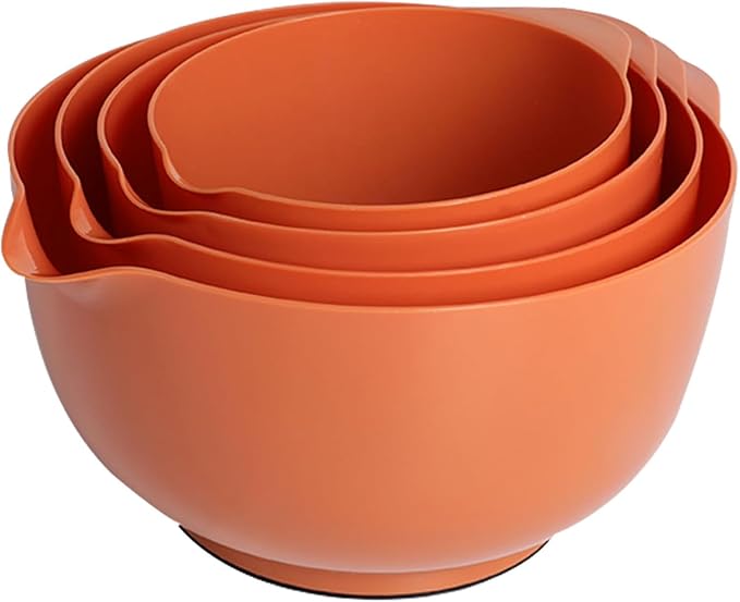 BoxedHome 4.5qt Mixing Bowls Set of 4 | BPA-Free Plastic, Microwave Safe