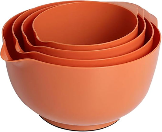 BoxedHome 4.5qt Mixing Bowls Set of 4 | BPA-Free Plastic, Microwave Safe