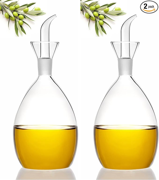18 oz / 500 ml Olive Oil & Vinegar Dispenser with Non Drip Spout - Oil Pourer Dispensing Bottles Soap dispenser for Kitchen BBQ and Bathroom. (Pack of 2)