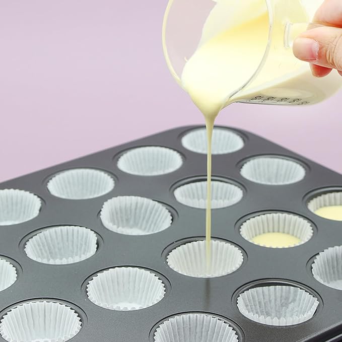Nonstick 24 Cups Mini Muffin Pan with Extended Handles for Easy Grip, Carbon Steel Steel to Promoted Even Baking, Dishwasher Safe (Black)