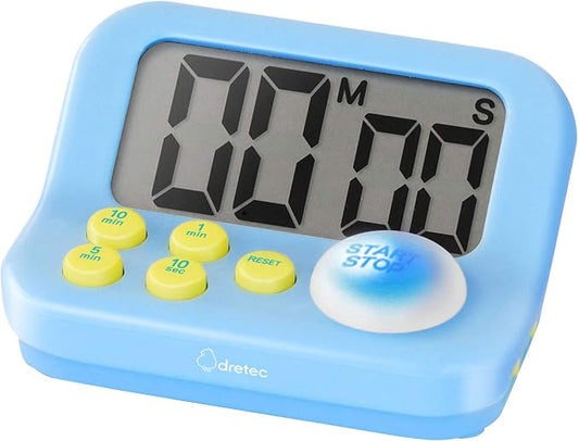 dretec Learning Timer, Studying, Silencing, Learning Timer, S, Large Screen, Exams, Qualifications, Cooking, Digital, Blue, Approx. W 3.5 x D 2.4 x H 1.8 inches (88 x 60 x 45 mm)