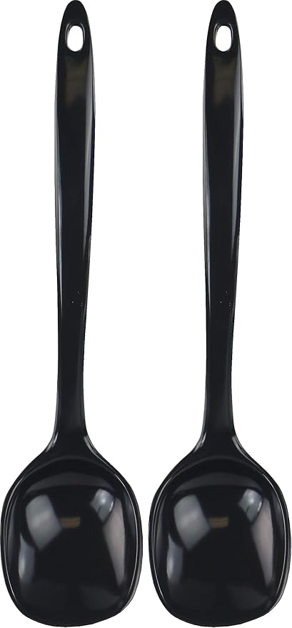 Reston Lloyd 98510M Calypso Basics 100% Melamine, Spoon, Black (Pack of 2)