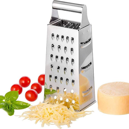 Box Grater, 4-Sided Stainless Steel Large Grater for Parmesan Cheese, Ginger, Vegetables