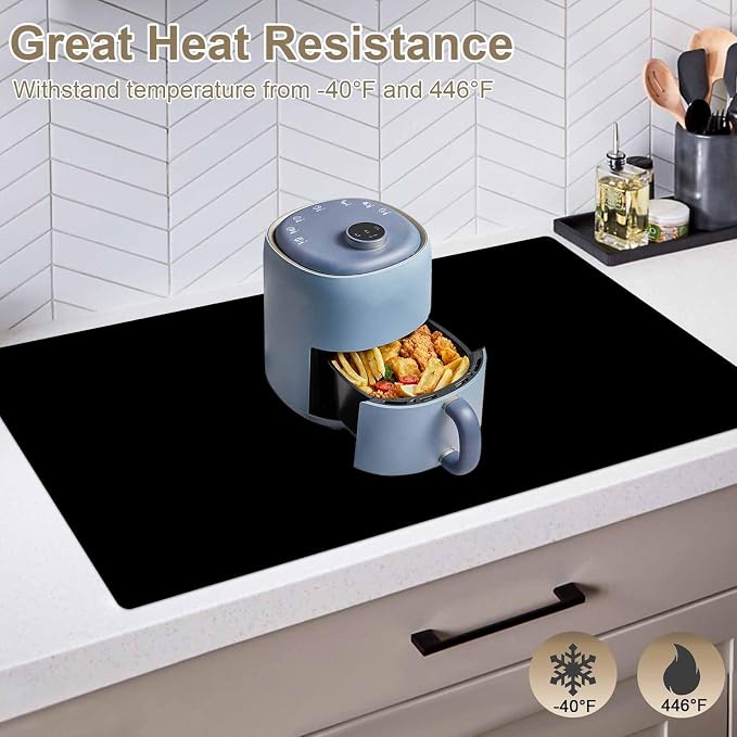 47.2"x23.6"(120cmx60cm) Large Silicone Mat for Kitchen Counter, Non-Slip Heat Resistant Countertop Protector, Waterproof Multipurpose Mat for Kitchen Island, Light Brown