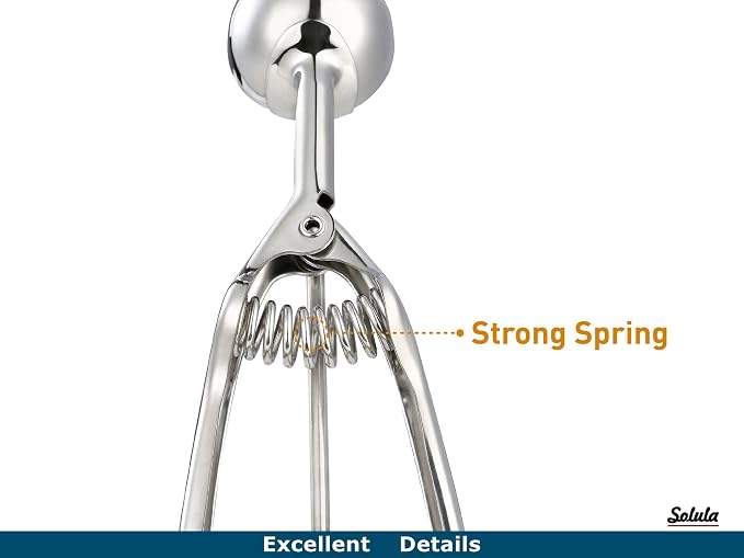 Solula-Stainless-Large-Cookie-Scoop, Cupcake Muffin Batter Dispenser, Ice Cream Cupcake Muffin Scoop, Food-grade 18/8 Stainless Steel, Size 24