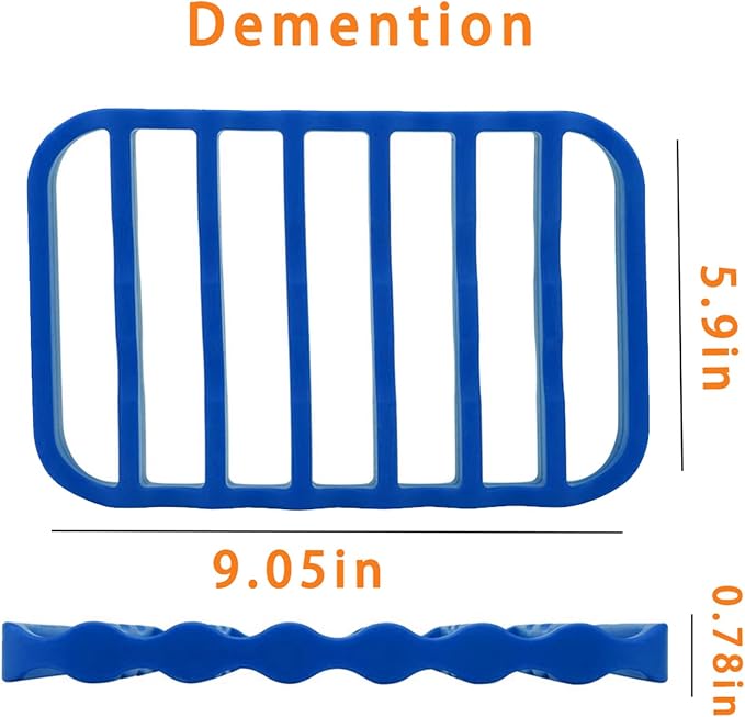 2 Pack Silicone Roasting Racks Non Stick Easy-Clean Cooling Rack for Cooking Baking Steaming (2pack-blue+red)