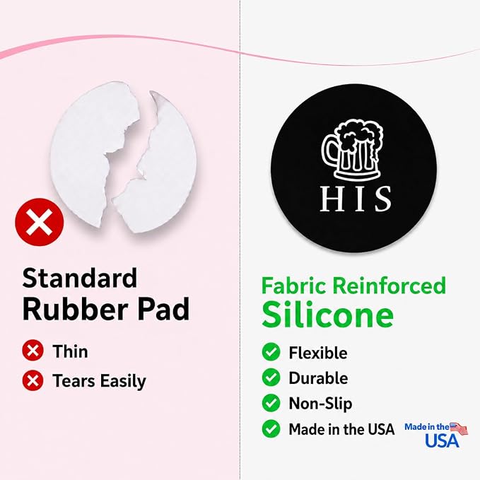 Andreas Silicone Jar Opener, HIS– 6.25" Non-Slip Lid Gripper & Garlic Peeler, Food and Dishwasher Safe, Multi-Use, Durable Silicone & Fabric, Made in the USA, JO-HIS
