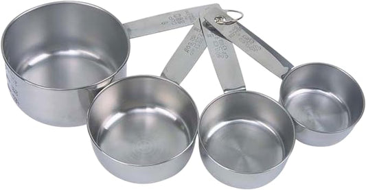 Dexam 17840994 Faringdon Set of 4 Stainless Steel Measuring Cups, 60, 80, 125, 250ml, Silver