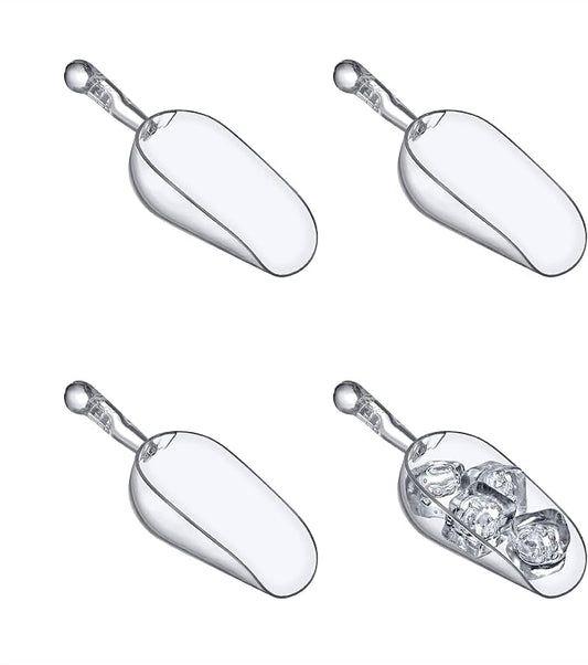 Amazing Abby - Elsa - 5-Ounce Plastic Ice Scoops (Set of 4), Plastic Utility Scoops, BPA-Free, Food-Grade, Shatter-Proof, Good for Kitchen and Restaurant, Perfect for Home and Commercial Use