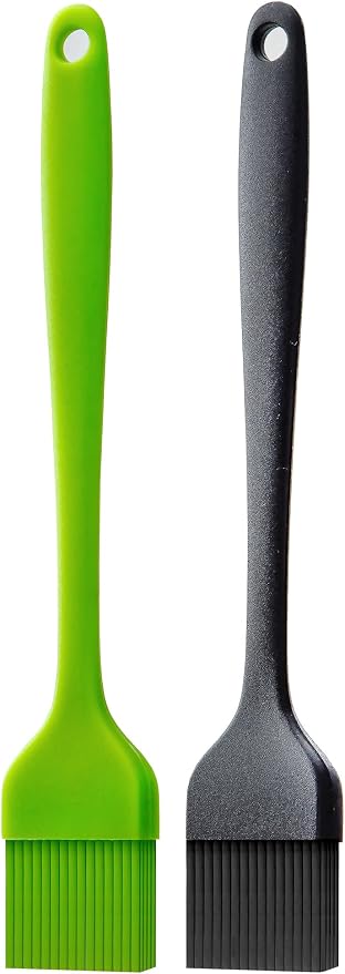 Silicone Basting Pastry Brush for Baking Bbq Spread Oil Butter | 2 Pack Cooking Kitchen Brushes, Heat Resistant BPA free, Dishwasher Safe
