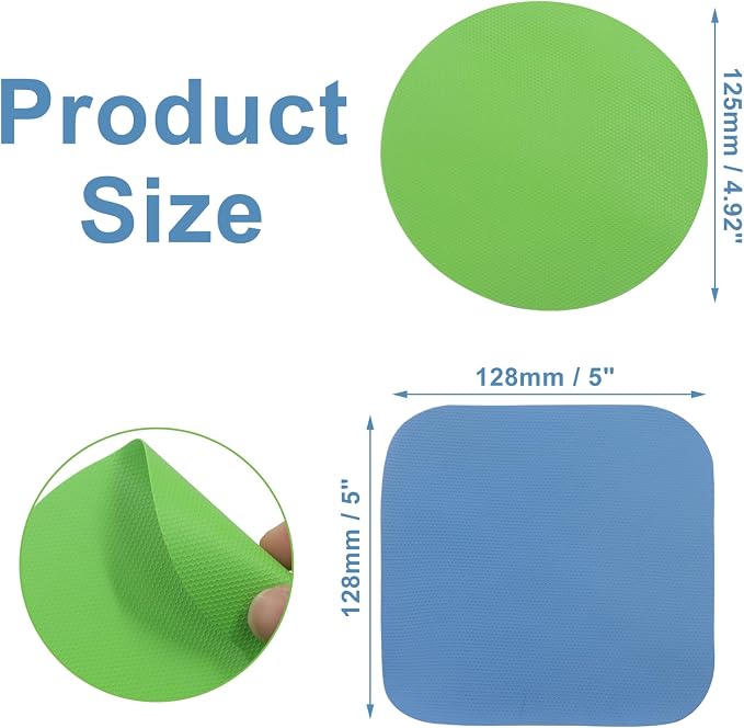 4Pcs Rubber Jar Opener, Circle&Square | Heat-insulated, Non-Slip Gripper Pads, Multi Function Can Opener, Easy Opening/Arthritis Weak Hands