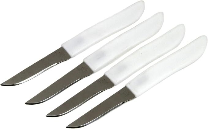 Chef Craft Select Paring Knife Set, 2.5 Inch Blade 6 Inches In Length 4 Piece Set, Stainless Steel/Black