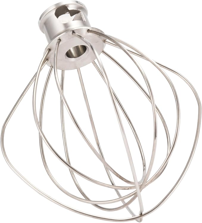K45WW Stainless Steel Wire Whip for KitchenAid Artisan Series Tilt-Head Mixer 5 Quart Bowl, 6 Wire Whisk Fits for Artisan Mixer, Heavy Duty, Dishwasher Safe, Balloon Whisk